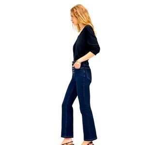 Kick Out Crop Jeans Madewell Button Fly in Gold